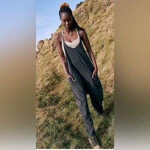 Free People | Free Movement Hot Shot Jumpsuit Washed Black Size Large